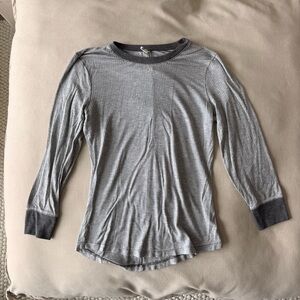 Free People Heather Gray Ribbed Long Sleeve